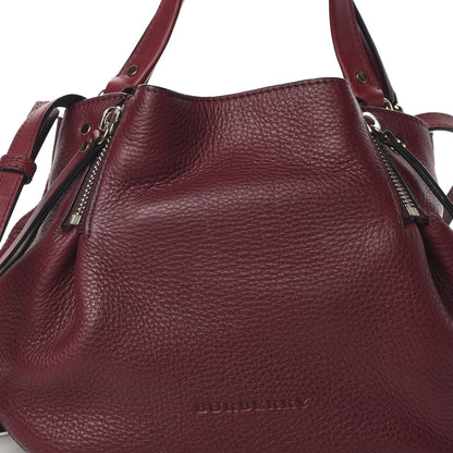 Burberry Grainy Calfskin House Check Small Maidstone Burgundy Red 11 of 11