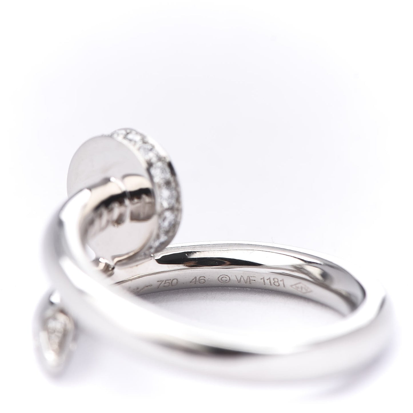 18K White Gold Diamond Juste Un Clou Ring 46 3.75