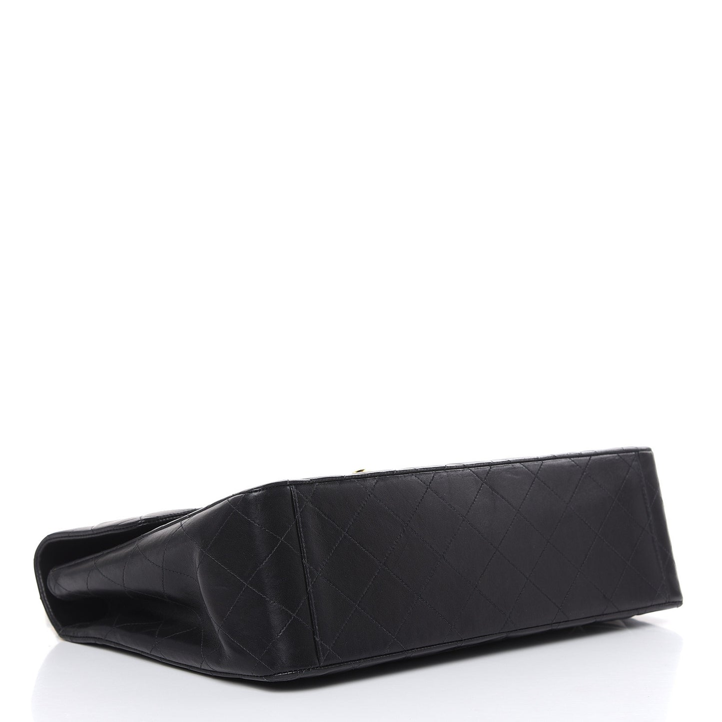 Lambskin Quilted XL Jumbo Single Flap Black