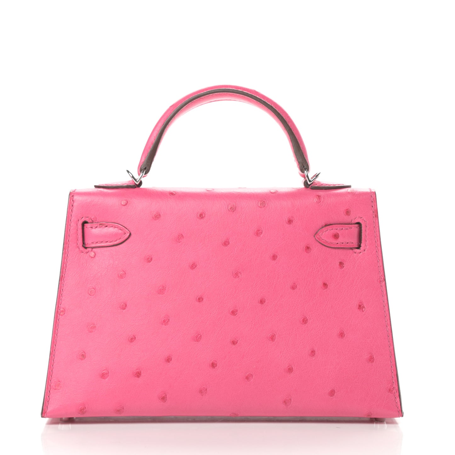 Ostrich Kelly Sellier Mini 20 Rose Tyrien