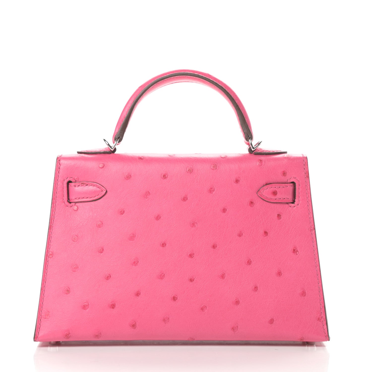 Hermes Ostrich Kelly Sellier Mini 20 Rose Tyrien 4 of 33