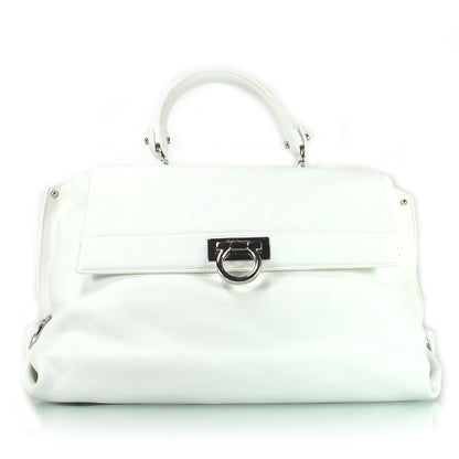 FASHIONPHILE SALVATOREFERRAGAMOLeatherLargeSofiaWhite 1 of 9