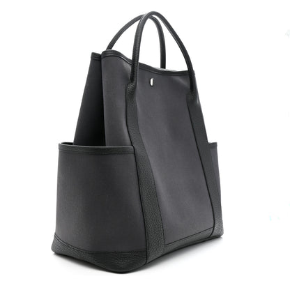 Hermes Toile Militaire Negonda Vertical Pockets Garden Party Carbone Black 3 of 9