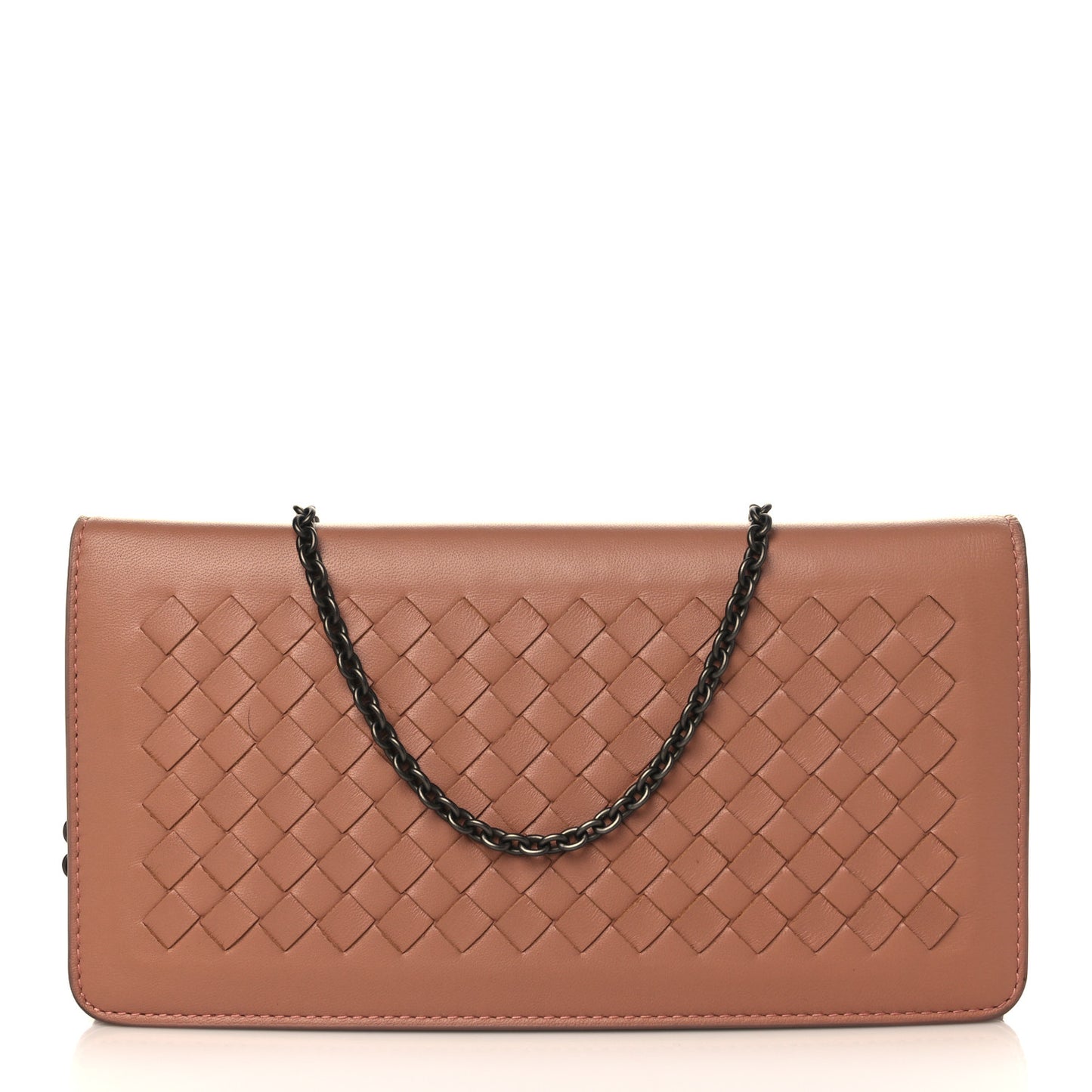 Nappa Intrecciato Continental Wallet On Chain Dusty Rose