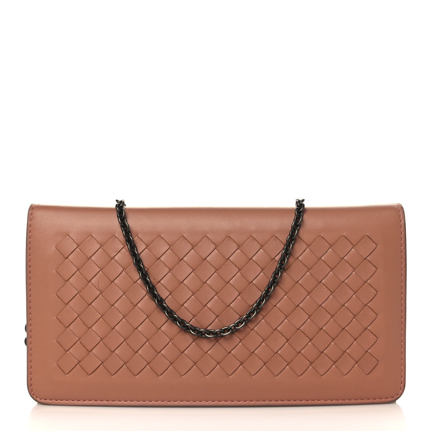 Bottega Veneta Nappa Intrecciato Continental Wallet On Chain Dusty Rose 1 of 9