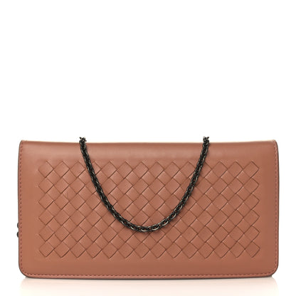 Bottega Veneta Nappa Intrecciato Continental Wallet On Chain Dusty Rose 1 of 9