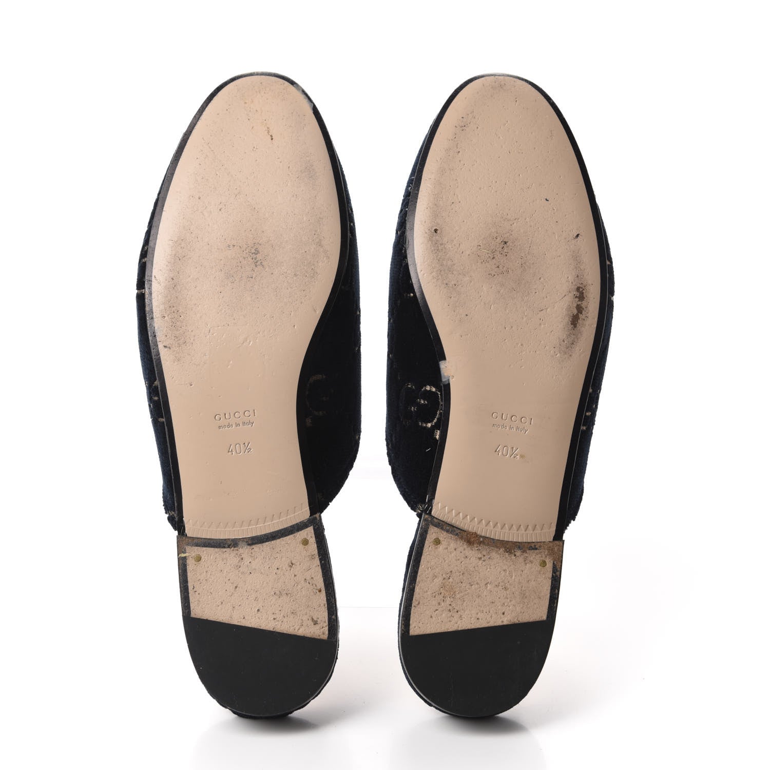 Gucci Velvet GG Monogram Womens Princetown Slippers 40.5 Blue Beige 6 of 9