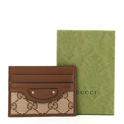 Balenciaga X GUCCI GG Monogram Azalea Calfskin Neo Classic Card Holder Beige Ebony Brown Sugar 7 of 7