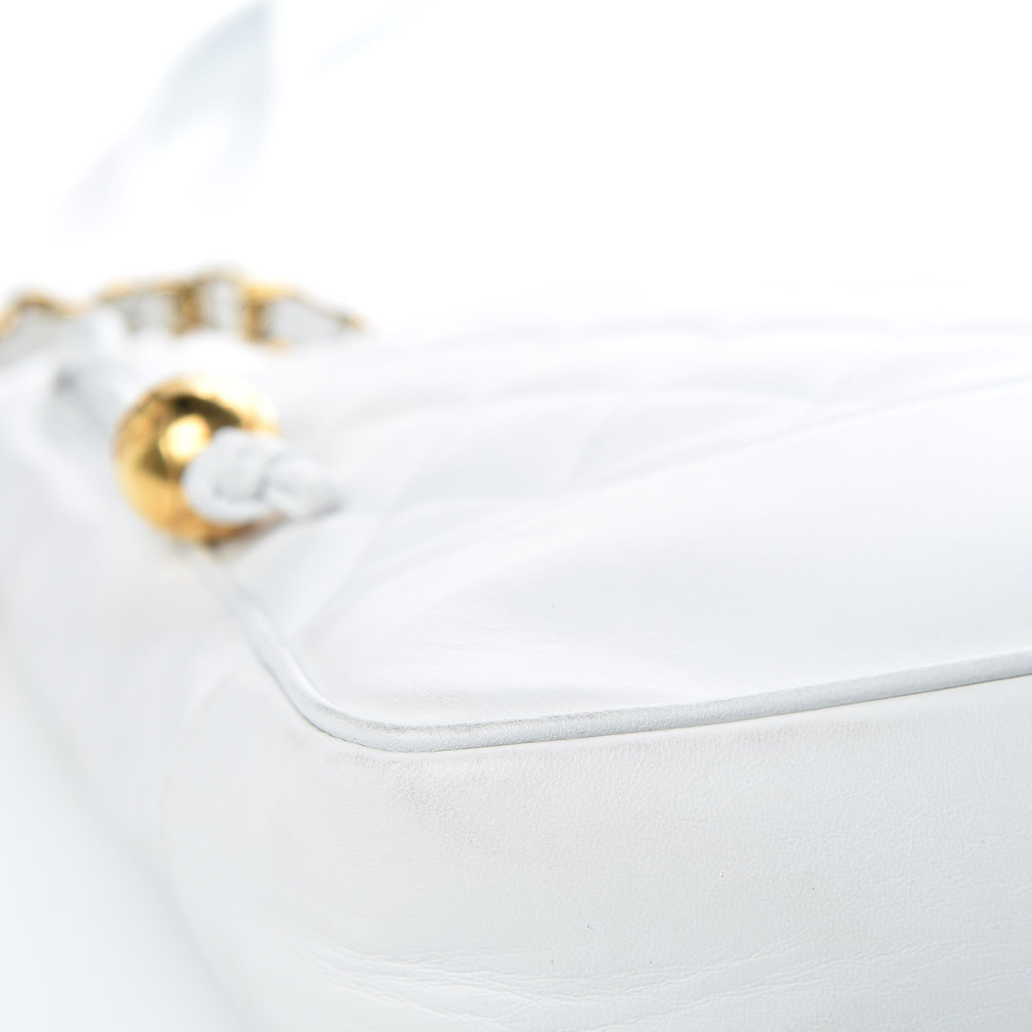 Chanel Lambskin Quilted Shoulder Bag White 24 of 27