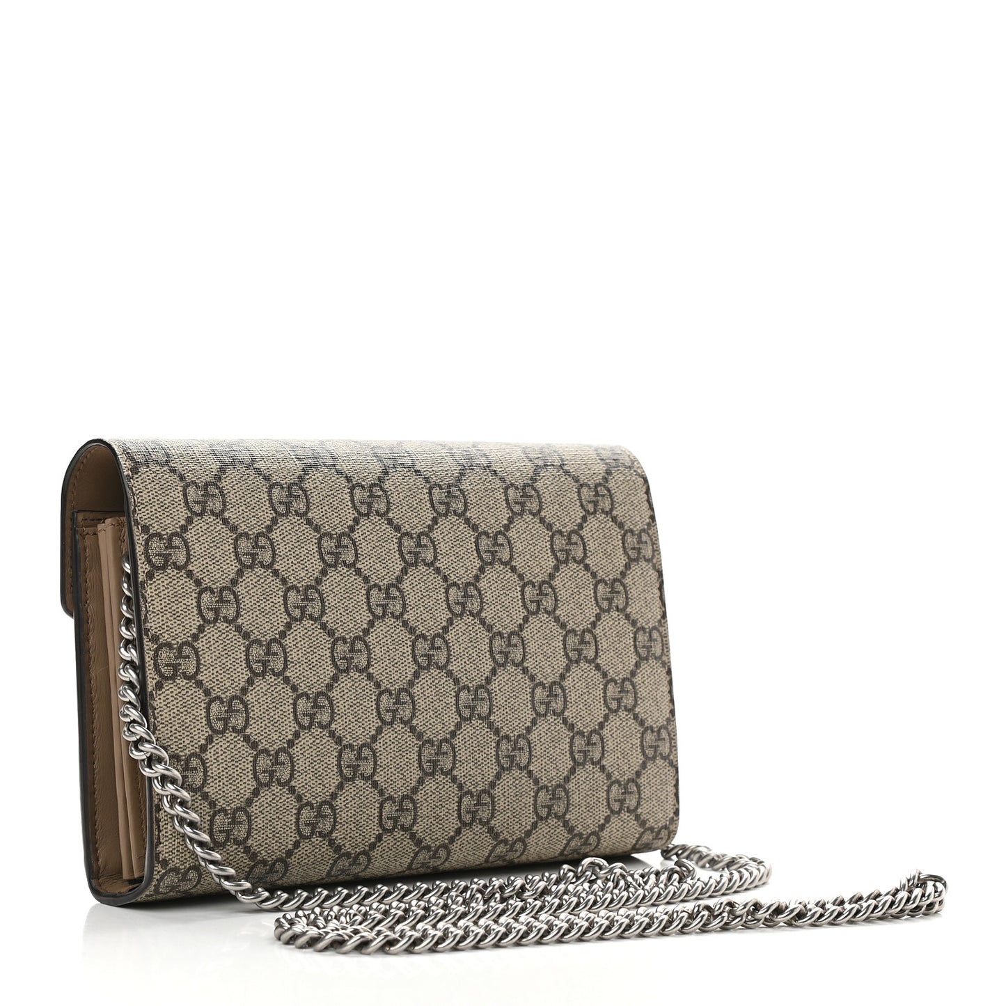 GG Supreme Monogram Mini Dionysus Chain Wallet Beige Taupe