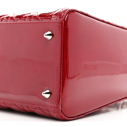 Christian Dior Patent Cannage Medium Lady Dior Red 10 of 11
