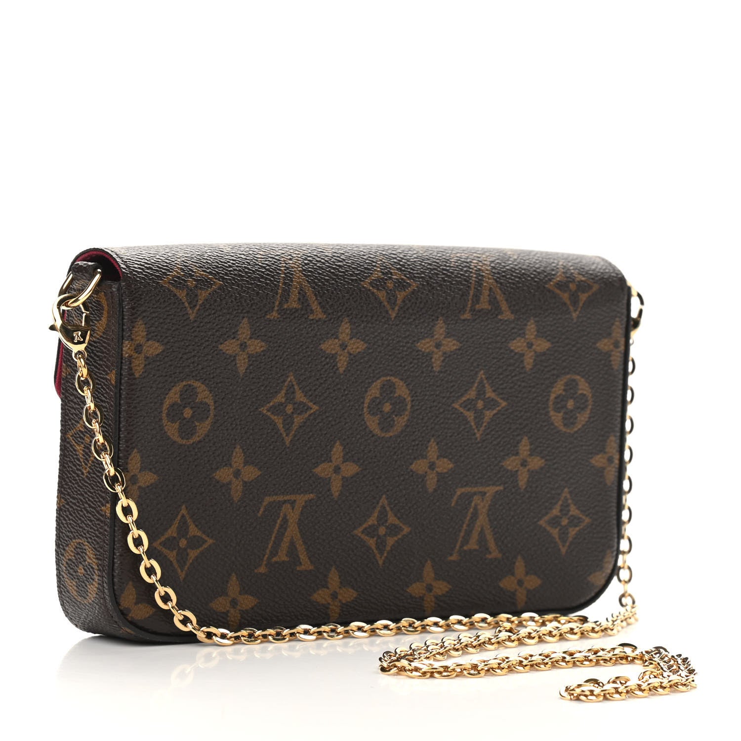 Louis Vuitton Monogram Pochette Felicie Chain Wallet Fuchsia 4 of 12
