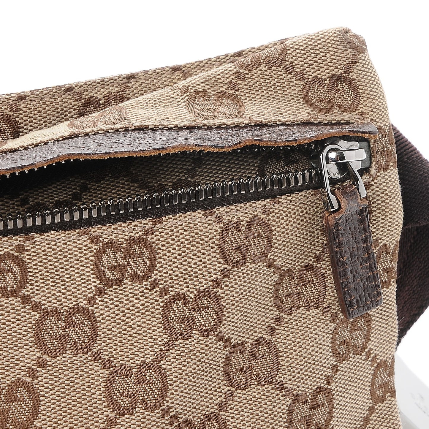 GG Monogram Double Pocket Belt Bag Dark Brown