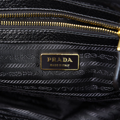 Prada Metallic Vitello Daino Shoulder Bag Piombo 5 of 14