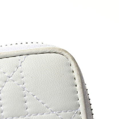 Christian Dior Lambskin Cannage Lady Dior Zip Wallet White 9 of 11