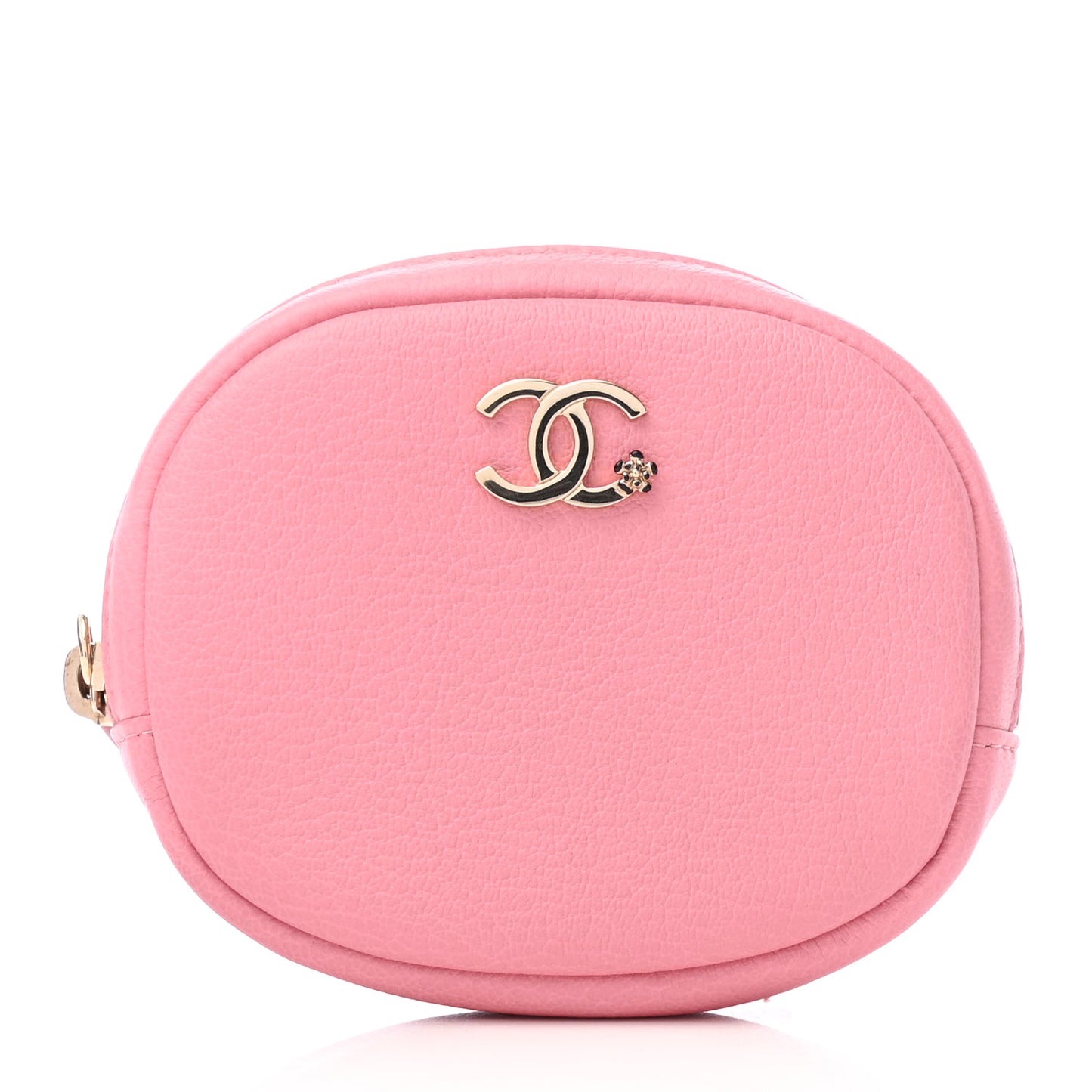 Calfskin Camellia Zip Around Classic Coin Purse Pink