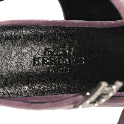 Hermes Velvet Jackie 50 Pumps 36.5 Bruyere 9 of 10