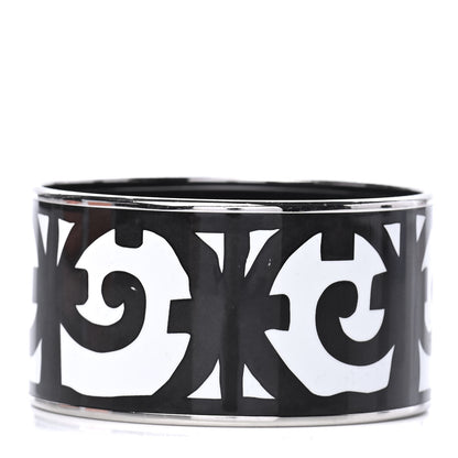 Hermes Enamel Printed Extra Wide Balcons du Guadalquivir Bracelet 65 Black 2 of 4