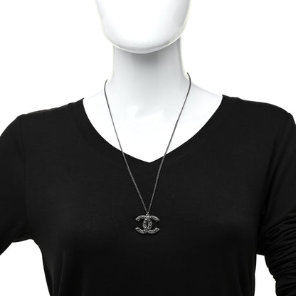 Chanel Ruthenium Pearl CC Pendant Necklace Grey 2 of 4