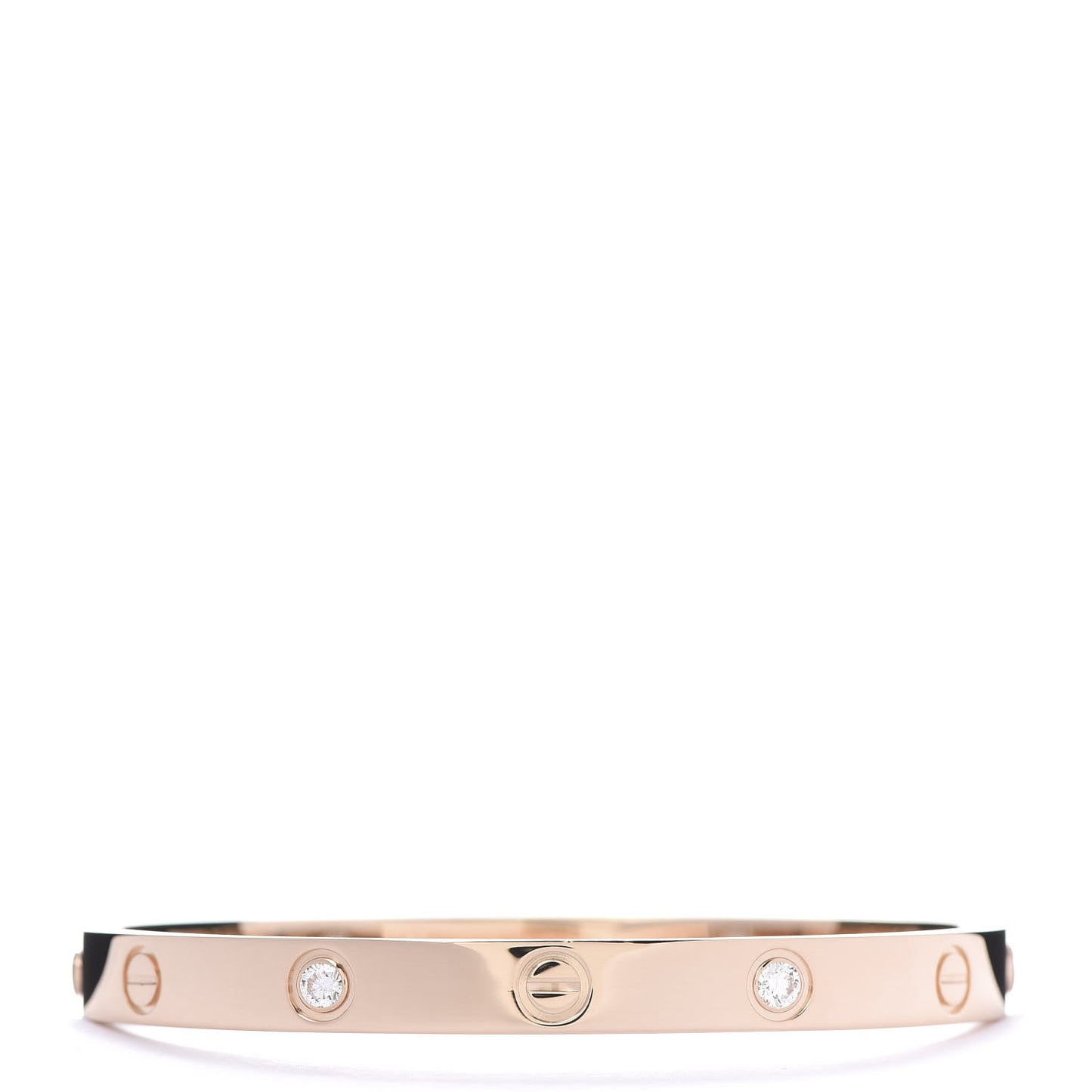 18K Pink Gold 4 Diamond LOVE Bracelet 17