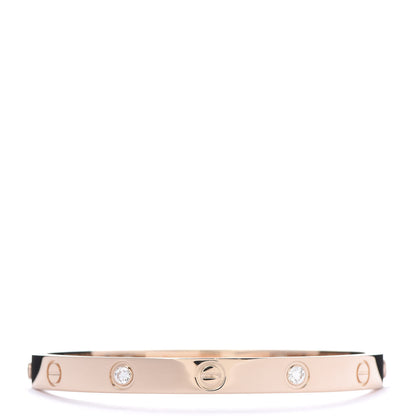 Cartier 18K Pink Gold 4 Diamond LOVE Bracelet 17 3 of 6