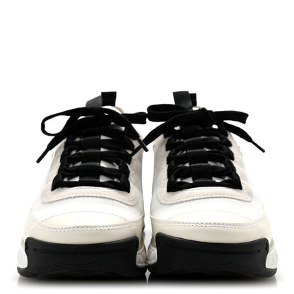 Chanel Velvet Calfskin Mixed Fibers CC Sneakers 37.5 Ivory Black 3 of 9