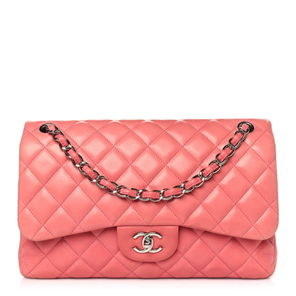 Chanel Lambskin Quilted Jumbo Double Flap Pink 1 of 10