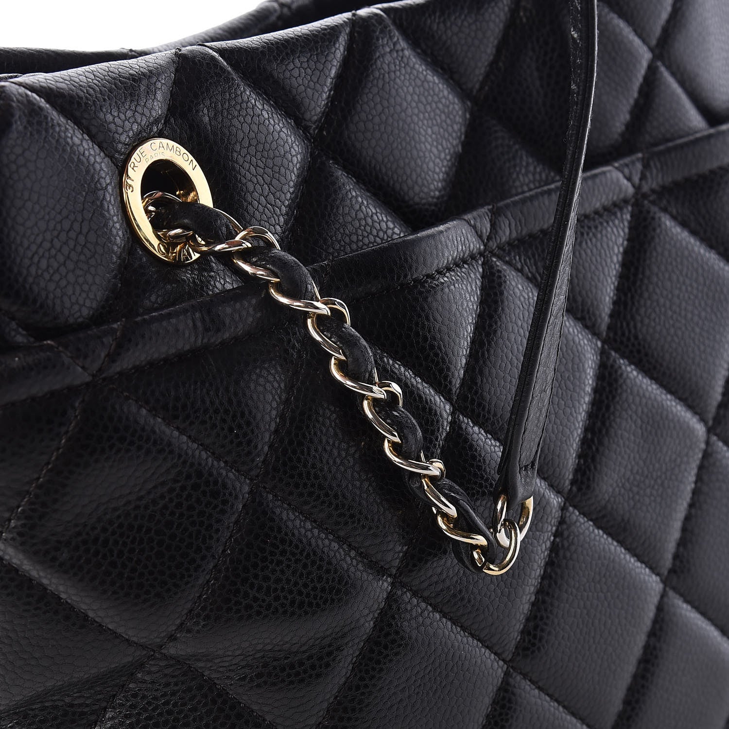 Chanel Caviar Quilted Shopping Tote Black 12 of 14