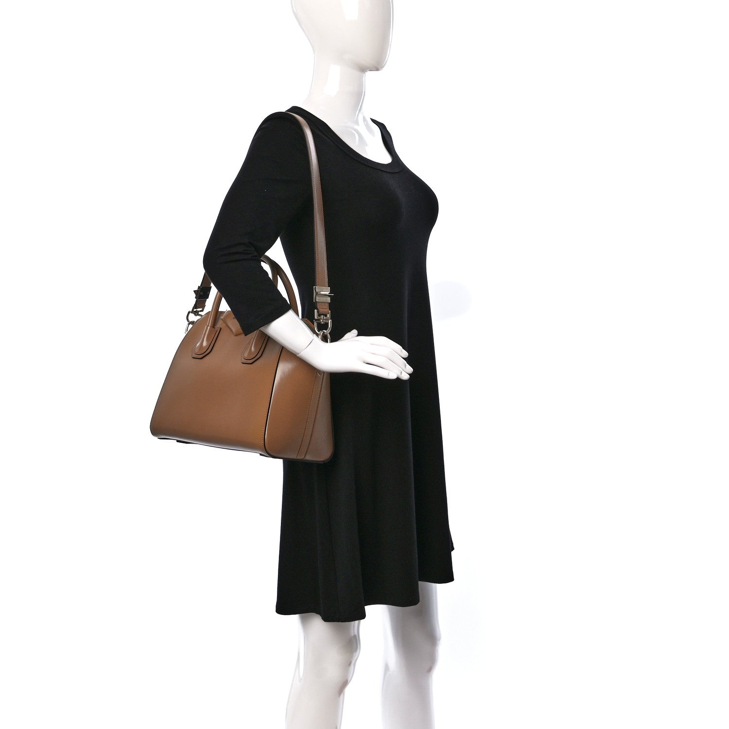 Givenchy Shiny Lord Calfskin Small Antigona Dark Beige 2 of 11