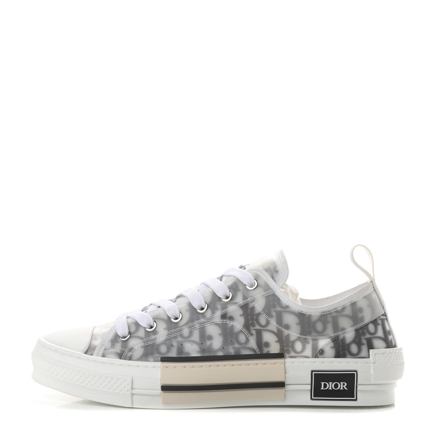 Technical Canvas Oblique Mens B23 Low Top Sneakers 43 White Black