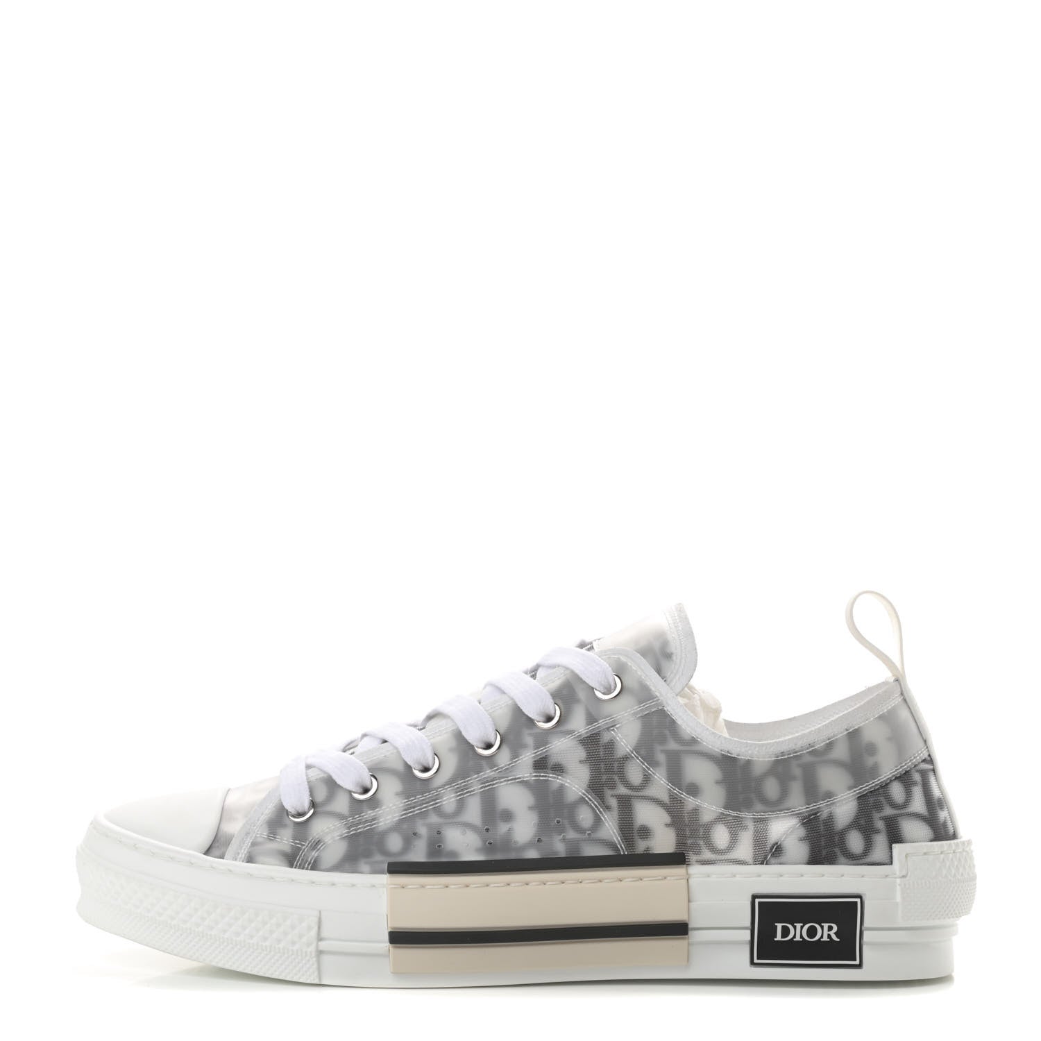 Christian Dior Technical Canvas Oblique Mens B23 Low Top Sneakers 43 White Black 1 of 9