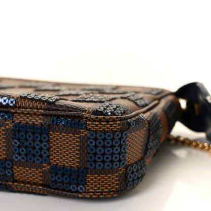 Louis Vuitton Damier Paillettes Mini Pochette Accessories Blue 8 of 9