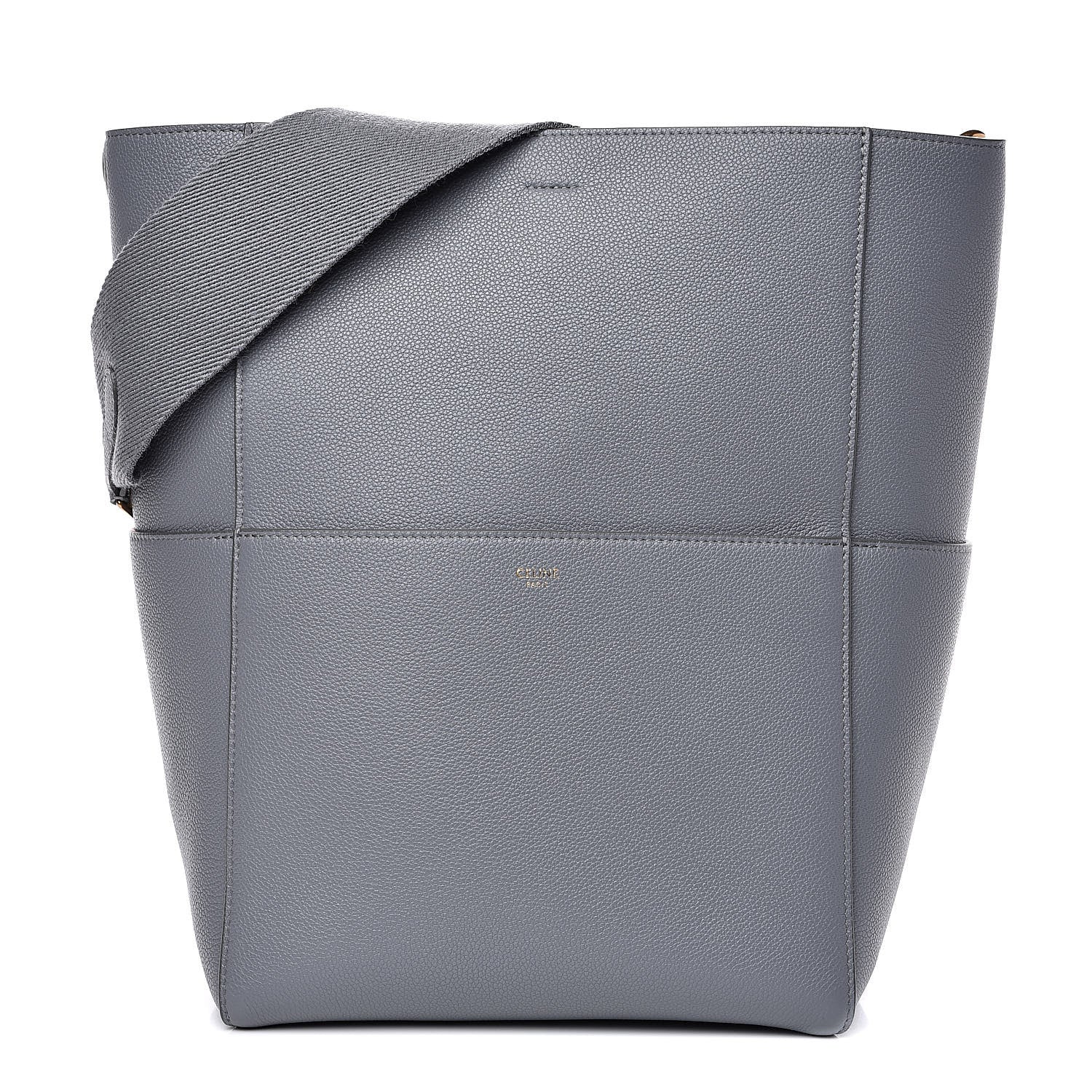 Celine Soft Grained Calfskin Sangle Bucket Bag Grey 1 of 8