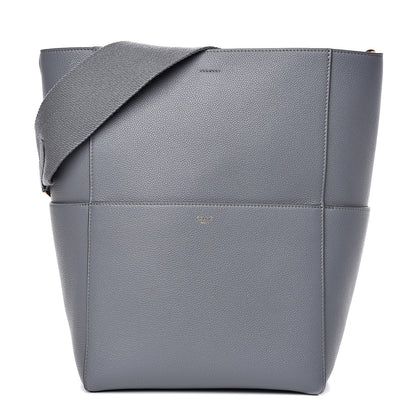 Celine Soft Grained Calfskin Sangle Bucket Bag Grey 1 of 8