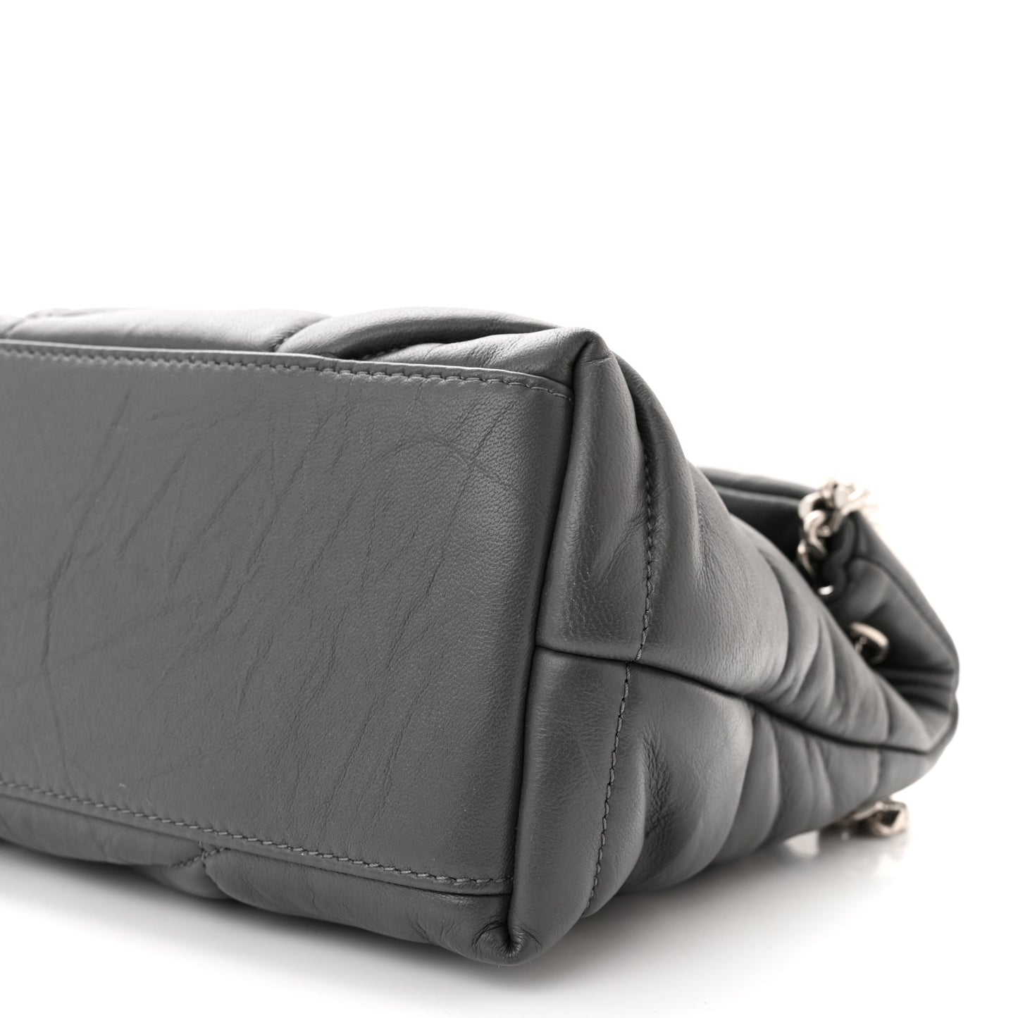Lambskin Quilted Small Loulou Puffer Monogram Chain Satchel Concrete