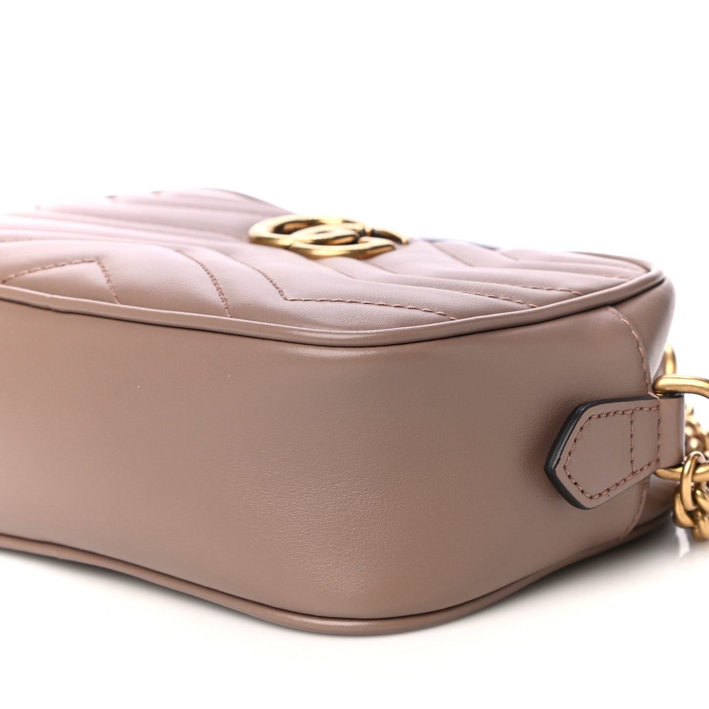 Calfskin Matelasse Mini GG Marmont Chain Shoulder Bag Porcelain Rose