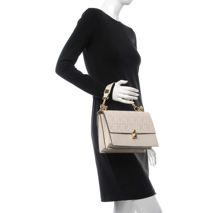Fendi Vitello Liberty FF 1974 Embossed Kan I Shoulder Bag Camelia 3 of 9