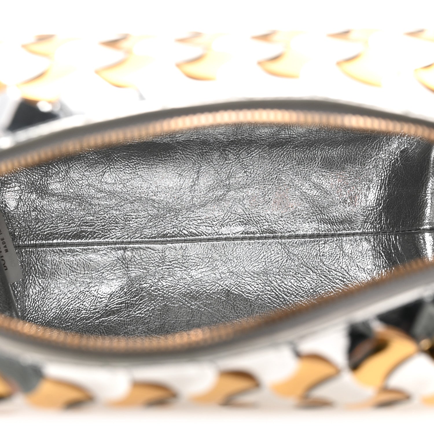 Bottega Veneta Metallic Lambskin Intrecciato Knot Small Loop Camera Bag Silver Gold 5 of 9