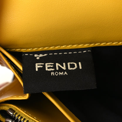 Fendi Vitello Cruise F is Fendi Bi-Color FF 1974 Embossed Continental Envelope Wallet Maya Black Sunflower 5 of 7