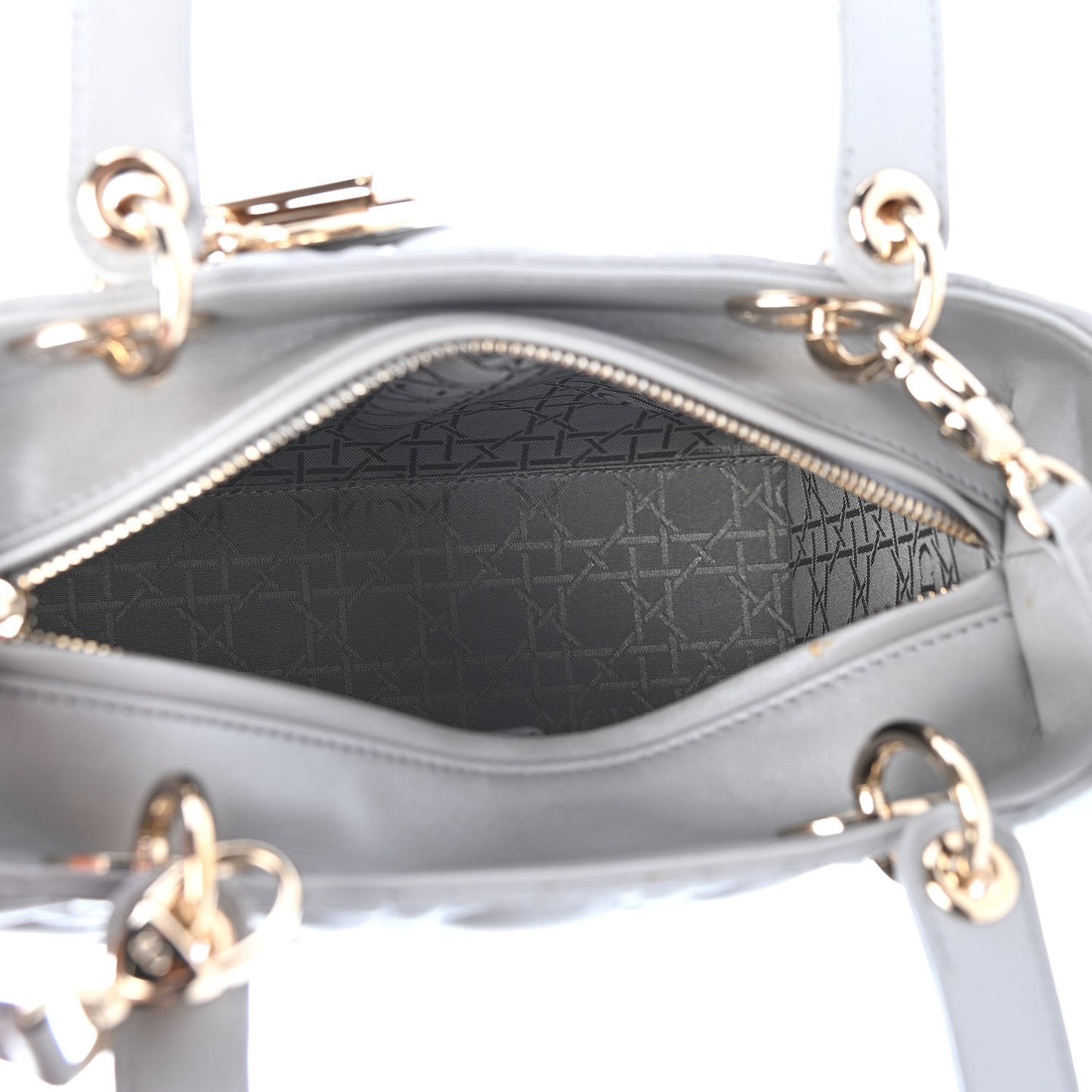 Lambskin Cannage Medium Lady Dior Grey