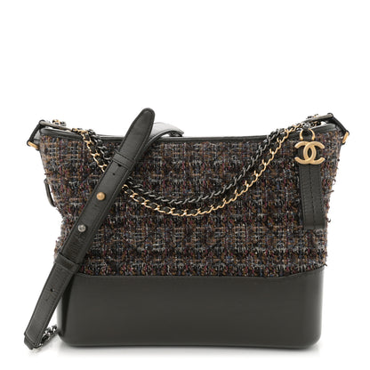 Chanel Tweed Calfskin Medium Gabrielle Hobo Brown 1 of 10