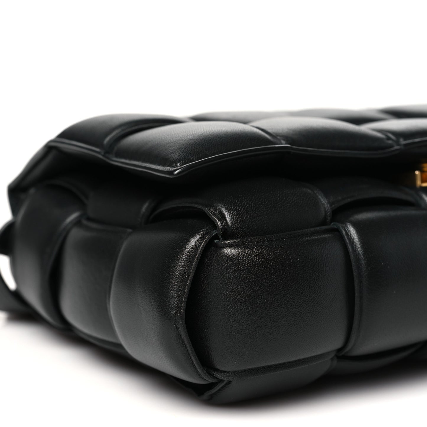 Nappa Maxi Intreccio Padded Cassette Crossbody Bag Black