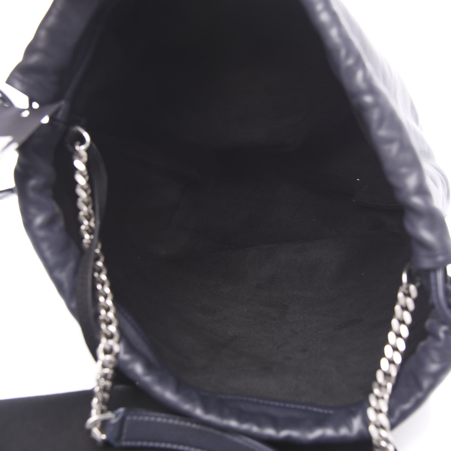 Saint Laurent Lambskin Teddy Drawstring Bag Dark Notte 6 of 11