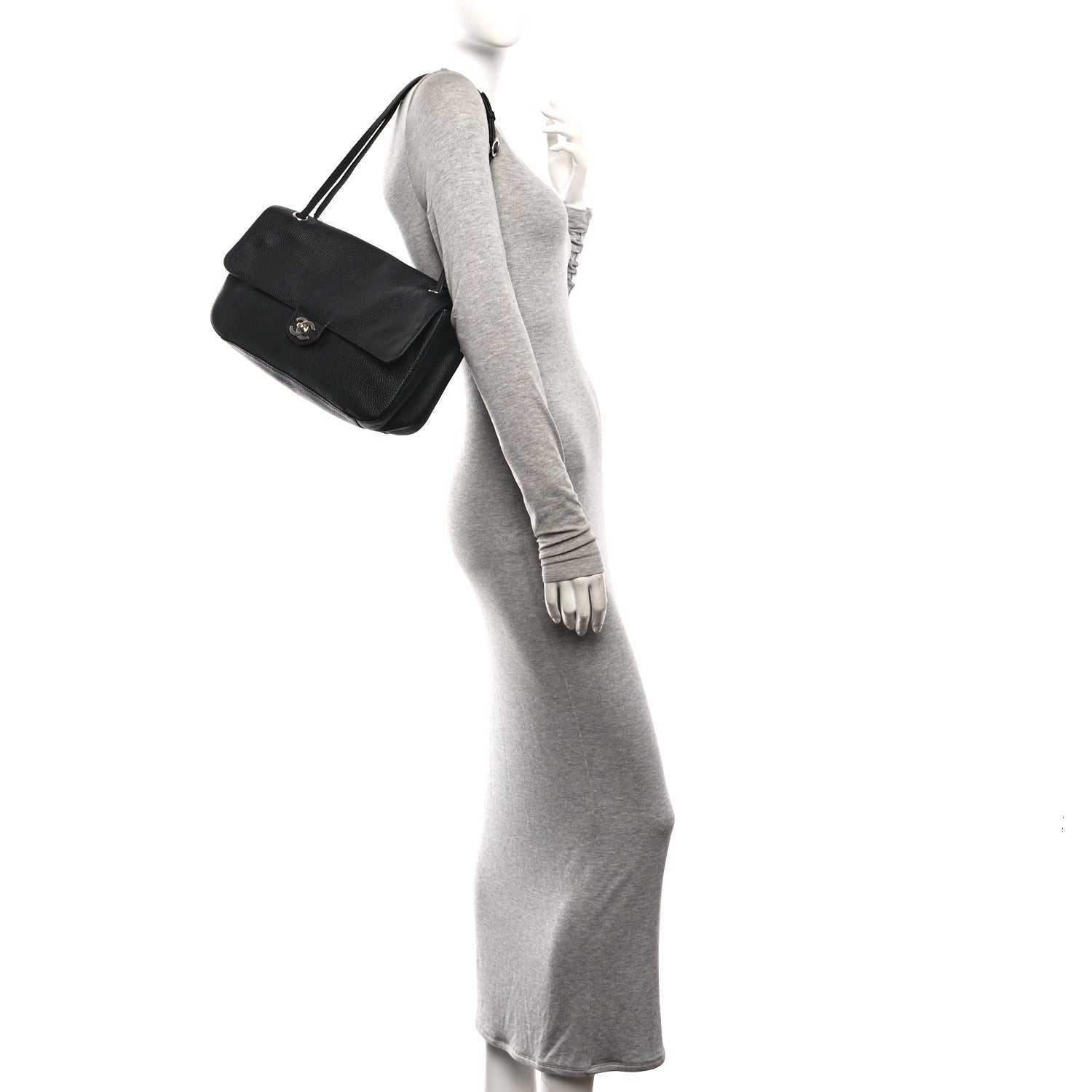 Chanel Grained Calfskin Small Souplissimo Maxi Flap Black 2 of 11