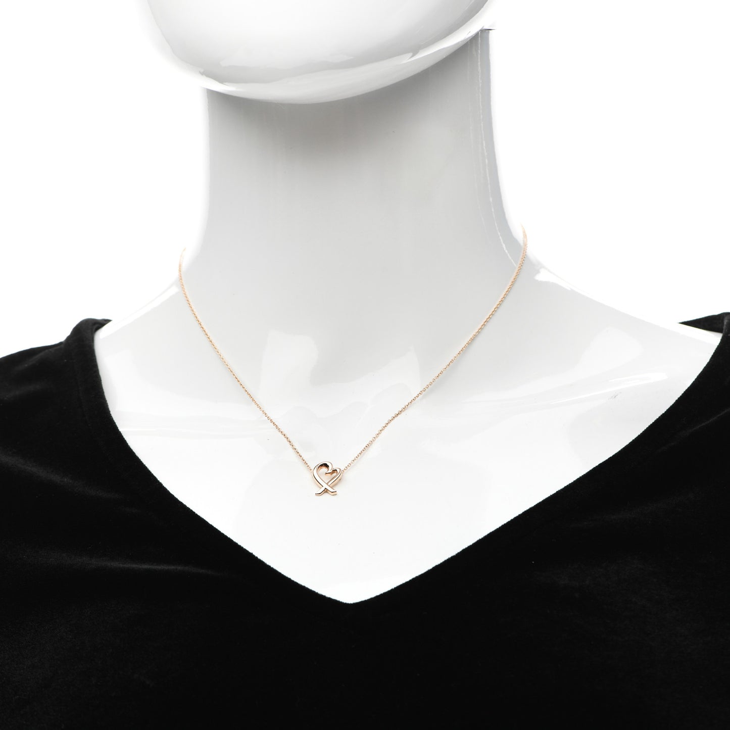 18K Rose Gold Mini Paloma Picasso Loving Heart Pendant Necklace