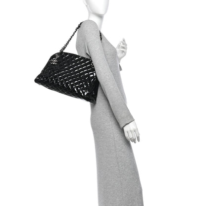 Chanel Patent Quilted Large Just Mademoiselle Bowling Bag Black 2 of 10