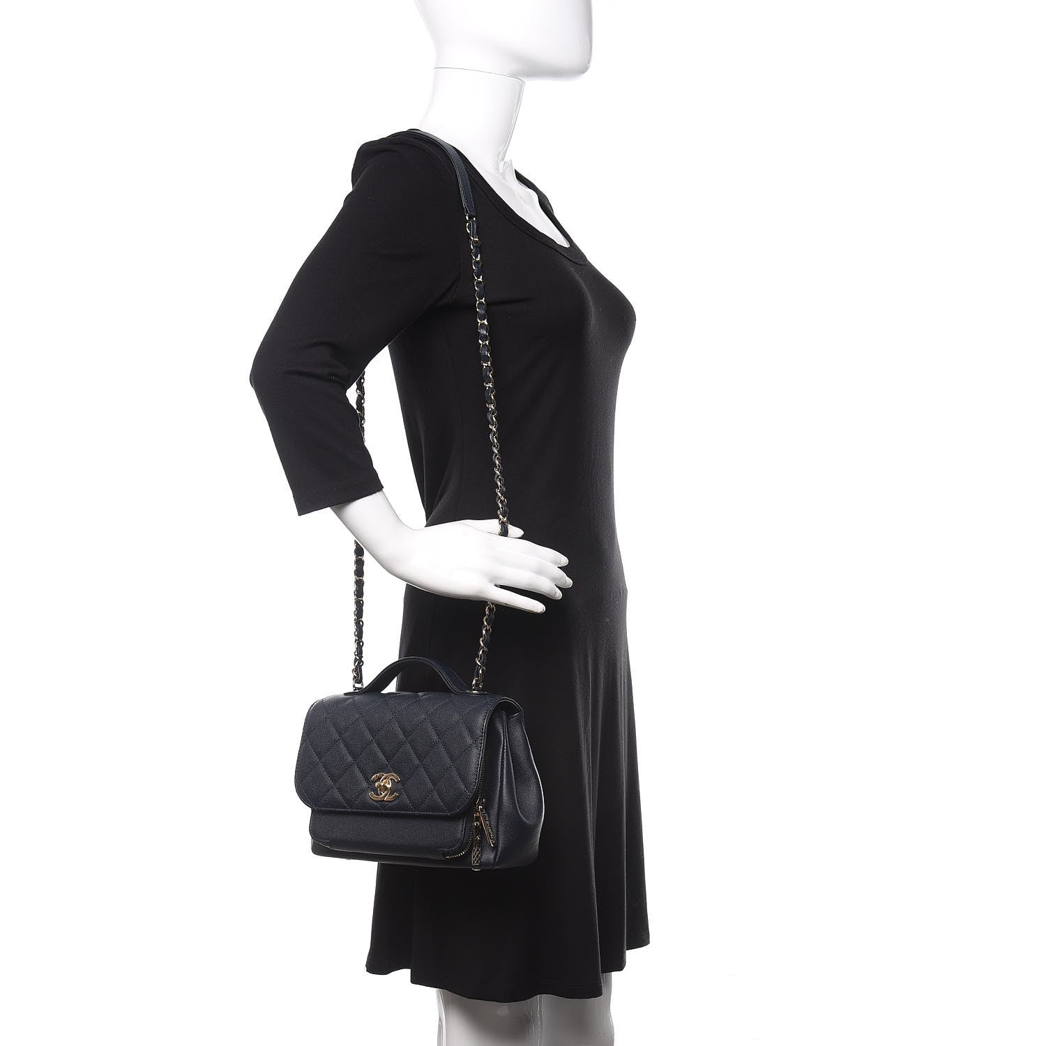 Chanel Caviar Quilted Small Business Affinity Flap Navy 2 of 12