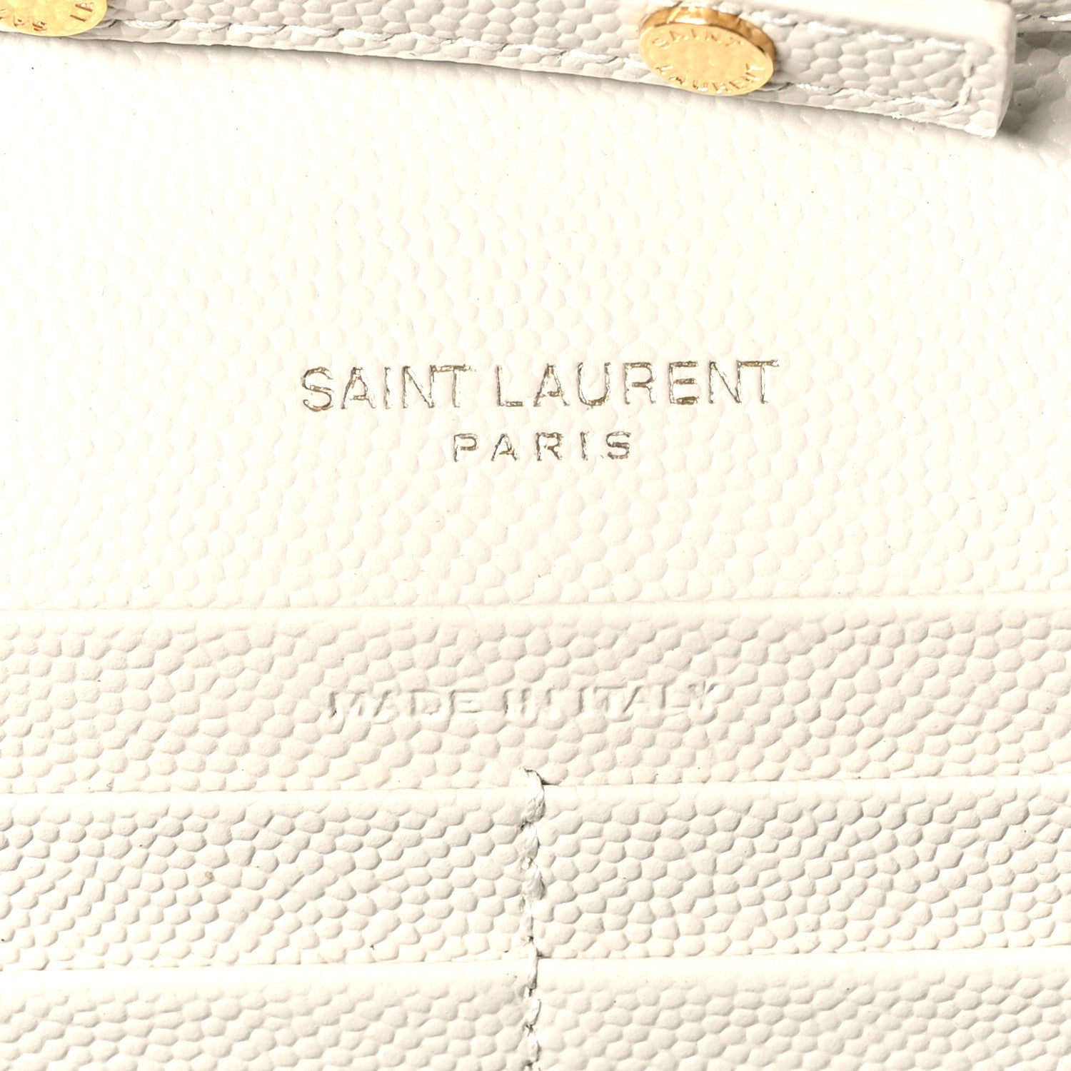 Saint Laurent Grain De Poudre Matelasse Chevron Monogram Chain Wallet Crema Soft 6 of 10