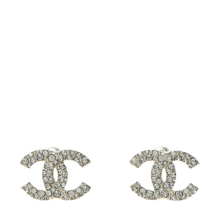 Chanel Crystal CC Earrings Gold 1 of 5