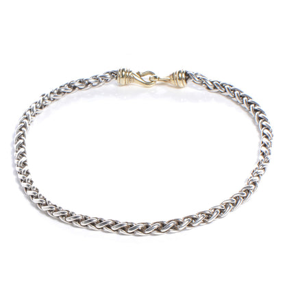 David Yurman 18K Gold Sterling Silver Wheat Necklace 3 of 5